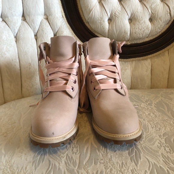 pink bow timberlands
